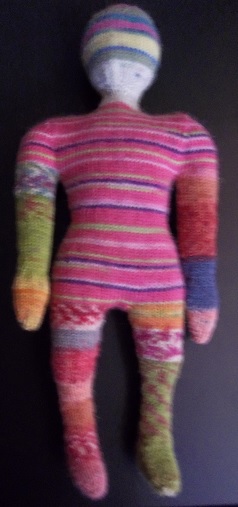 resized knitted doll linda hagen